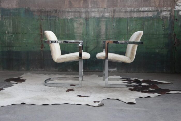 postmodern chrome cantilever chair 1970s 4844