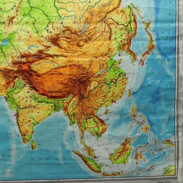 pull down print map of asia 5