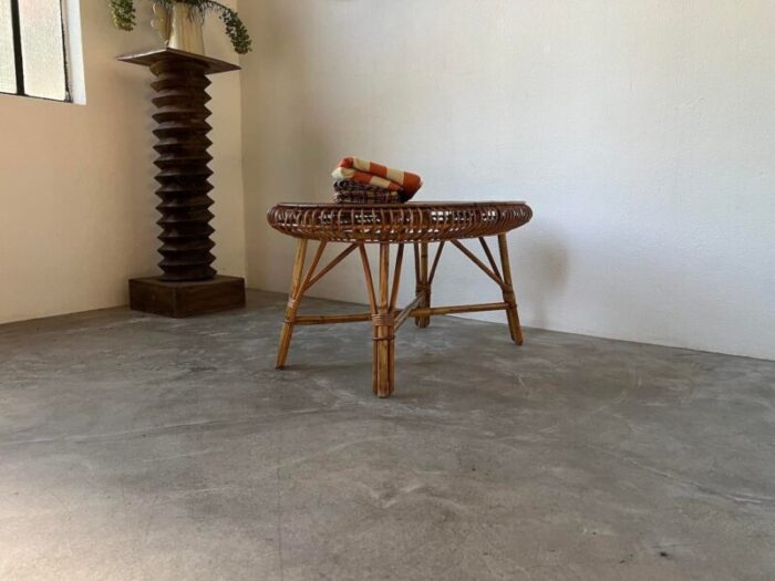 rattan coffee table from dlg jeanine abraham 1950s 2008