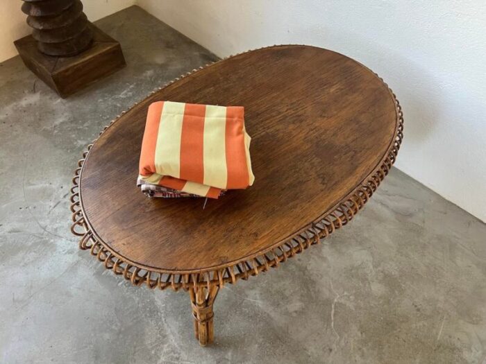 rattan coffee table from dlg jeanine abraham 1950s 4281