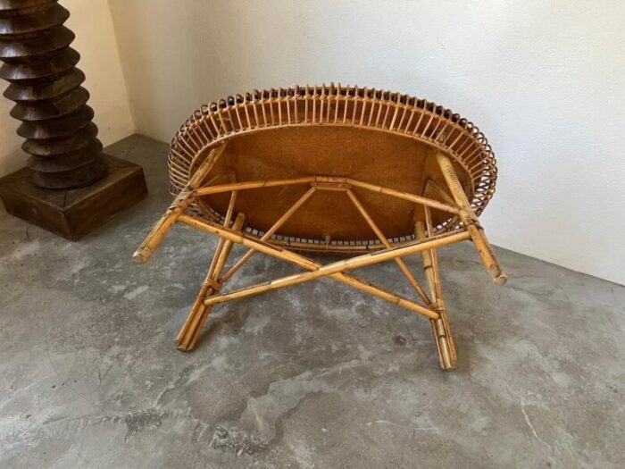 rattan coffee table from dlg jeanine abraham 1950s 5335