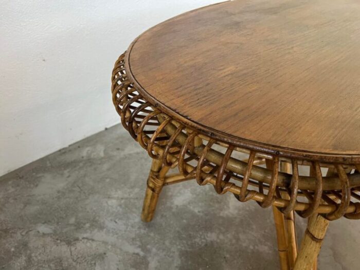 rattan coffee table from dlg jeanine abraham 1950s 5353