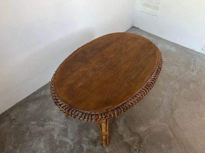 rattan coffee table from dlg jeanine abraham 1950s 9227