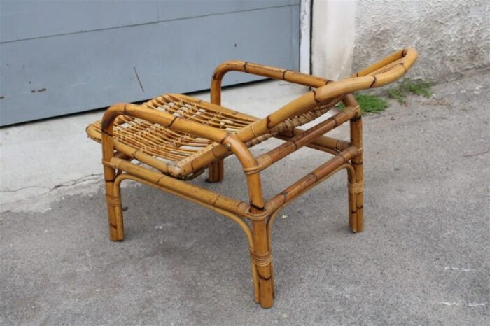 reclining bamboo armchair italy 1950 1618