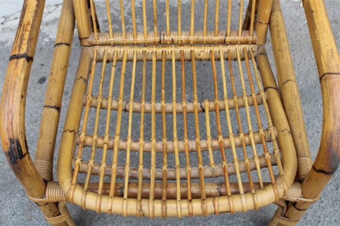 reclining bamboo armchair italy 1950 9555