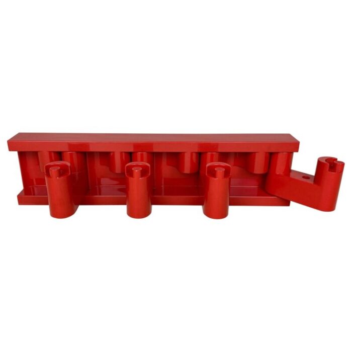 red plastic minivip wall coat rack by benanti brunori for velca italy 1970 1