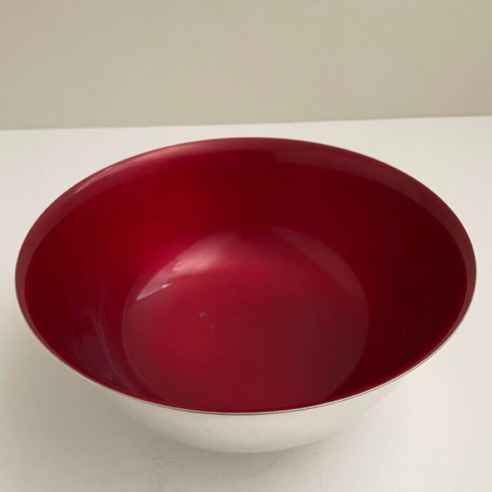 reed and barton silverplate and red enamel revere bowl 8209