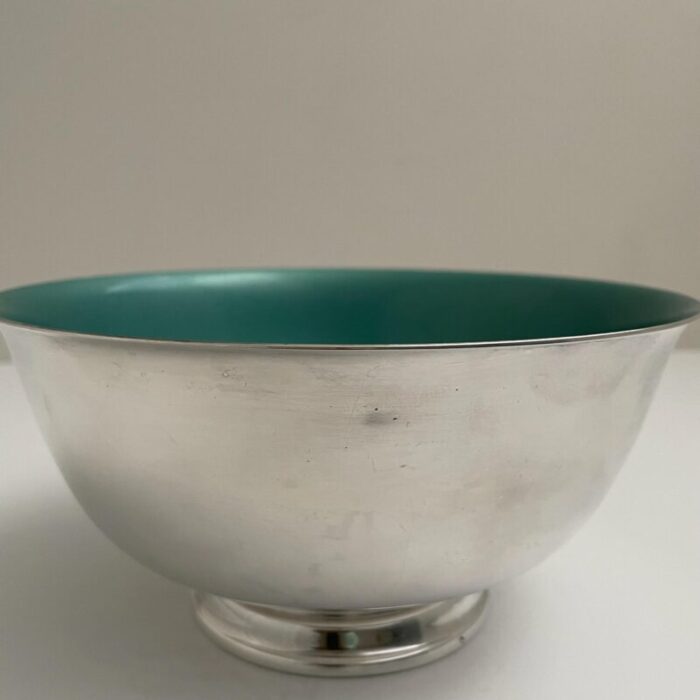 reed and barton silverplate and turquoise enamel revere bowl 9179