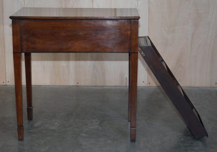 regency metamorphic library steps or table with oxblood leather 16