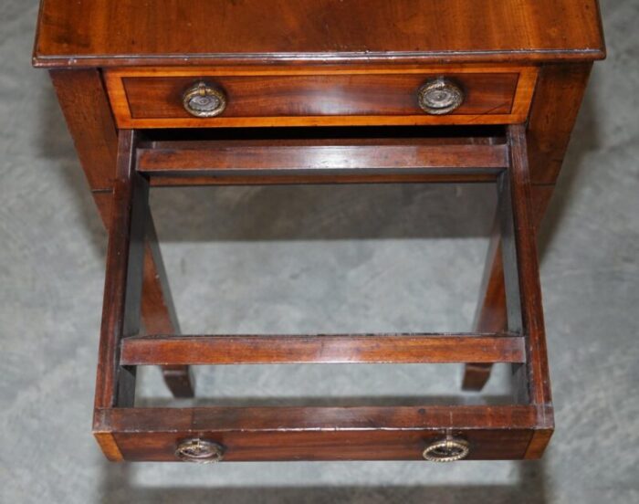 regency metamorphic library steps or table with oxblood leather 19