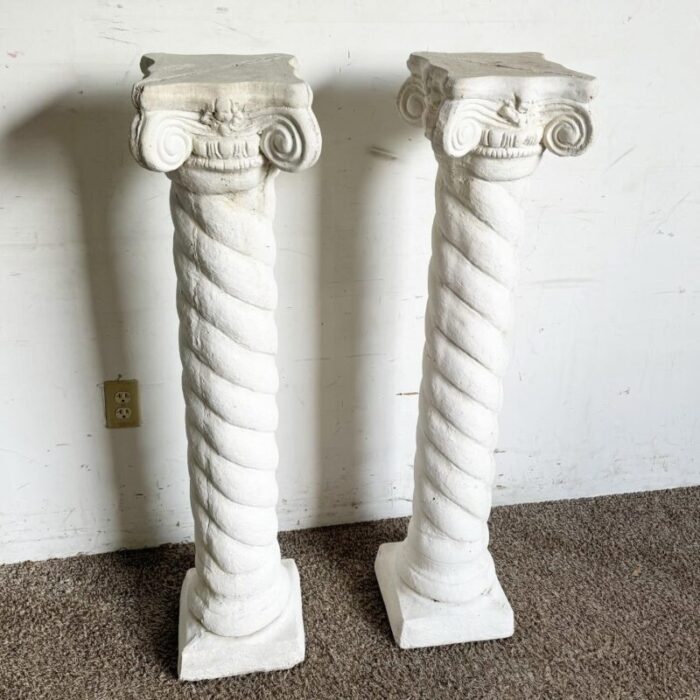 regency white plaster columns pedestals a pair 6368