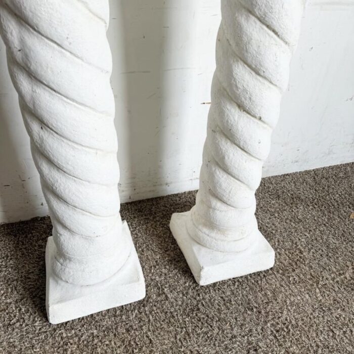 regency white plaster columns pedestals a pair 7221