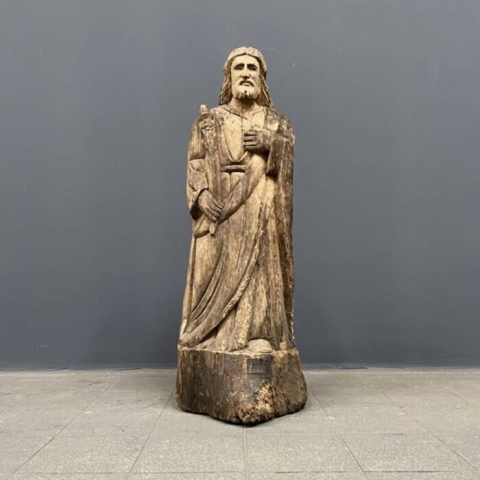 religious wooden statue 1950s 6294