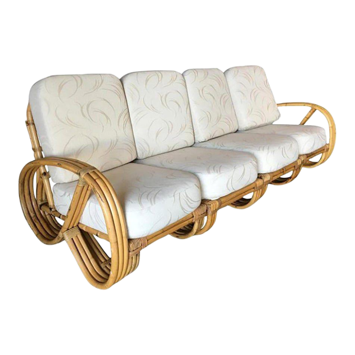 restored 3 strand 34 round pretzel 4 seat sectional sofa 2320