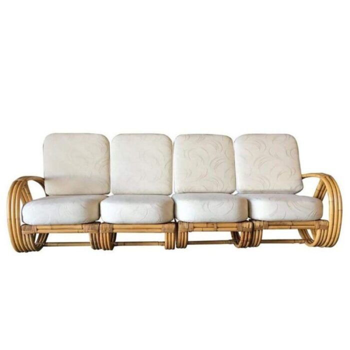 restored 3 strand 34 round pretzel 4 seat sectional sofa 7303