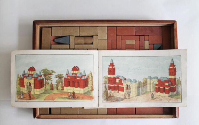 richters stone anchor building blocks box 1890s set of 2 1258