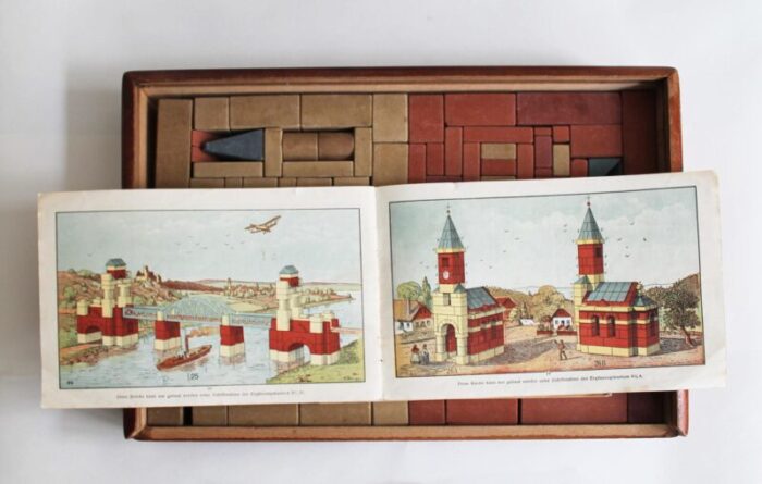 richters stone anchor building blocks box 1890s set of 2 9330