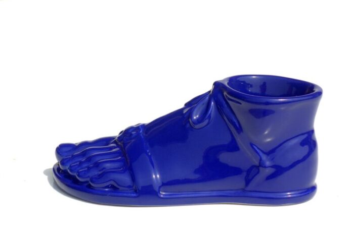 roman foot in blue pottery by piero fornasetti italy 1960s 2