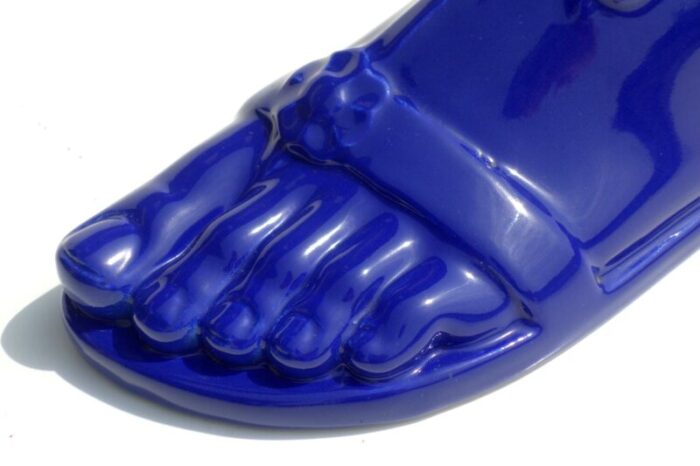 roman foot in blue pottery by piero fornasetti italy 1960s 5