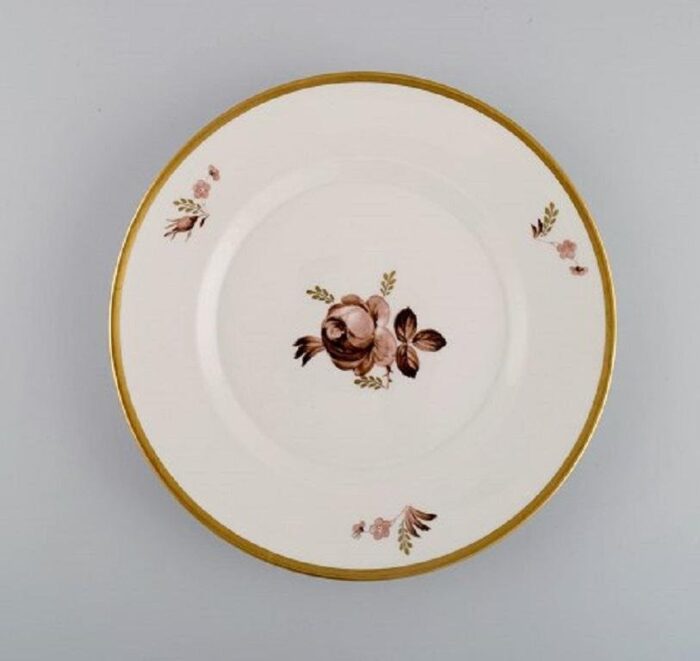 royal copenhagen brown rose plates 1960s set of 12 2 scaled