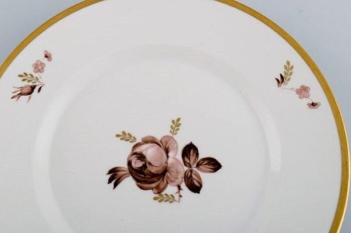 royal copenhagen brown rose plates 1960s set of 12 3