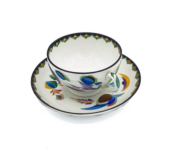 russian imperial porcelain cup and saucer by sergei chekhonin set of 2 1