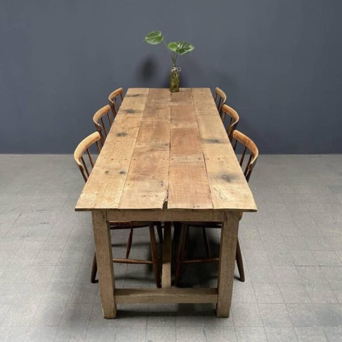 rustic oak farmhouse kitchen table 0440