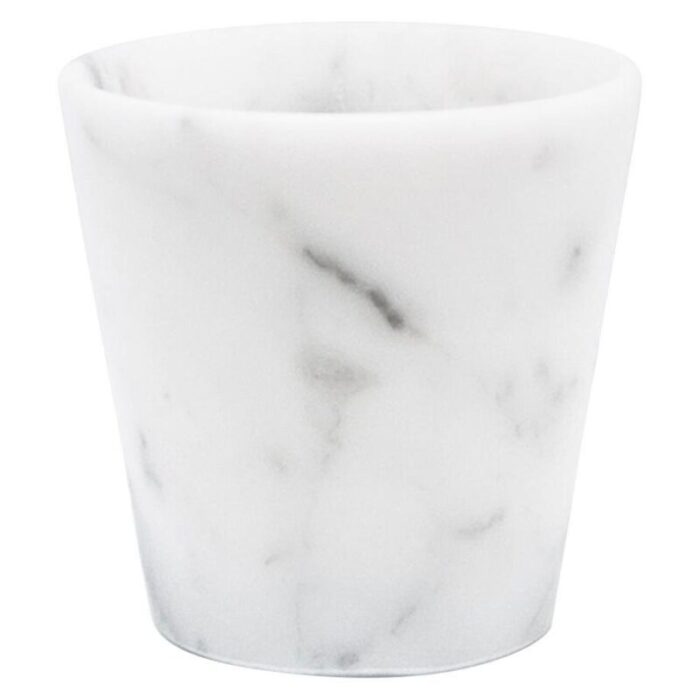 satin white carrara marble handmade grappa glasses from fiammetta v set of 2 2