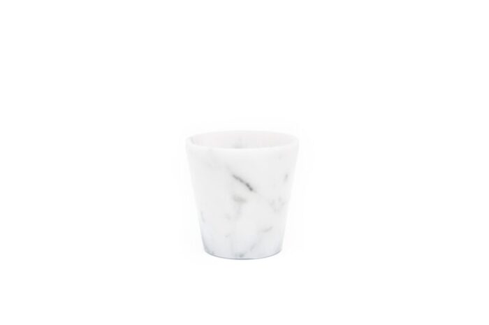 satin white carrara marble handmade grappa glasses from fiammetta v set of 2 4