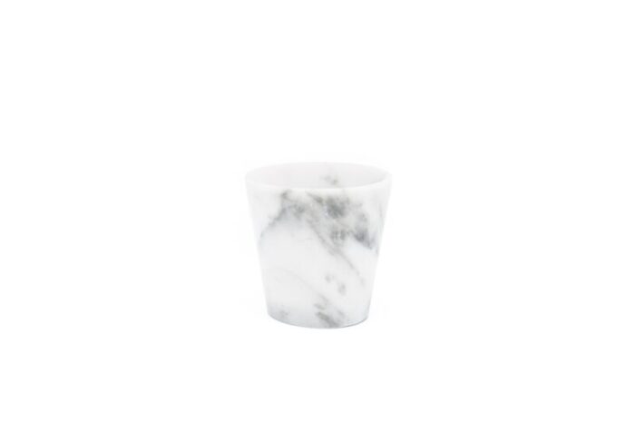 satin white carrara marble handmade grappa glasses from fiammetta v set of 2 5