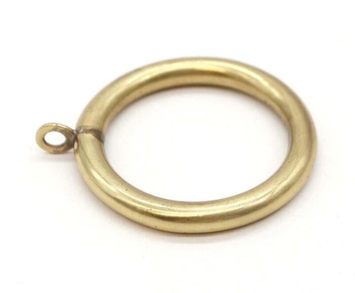 set of 12 vintage polished brass curtain rings 3299