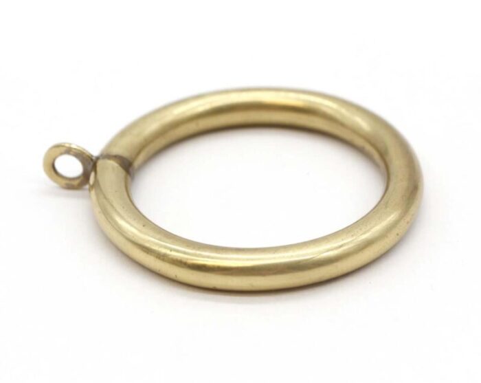 set of 12 vintage polished brass curtain rings 4543