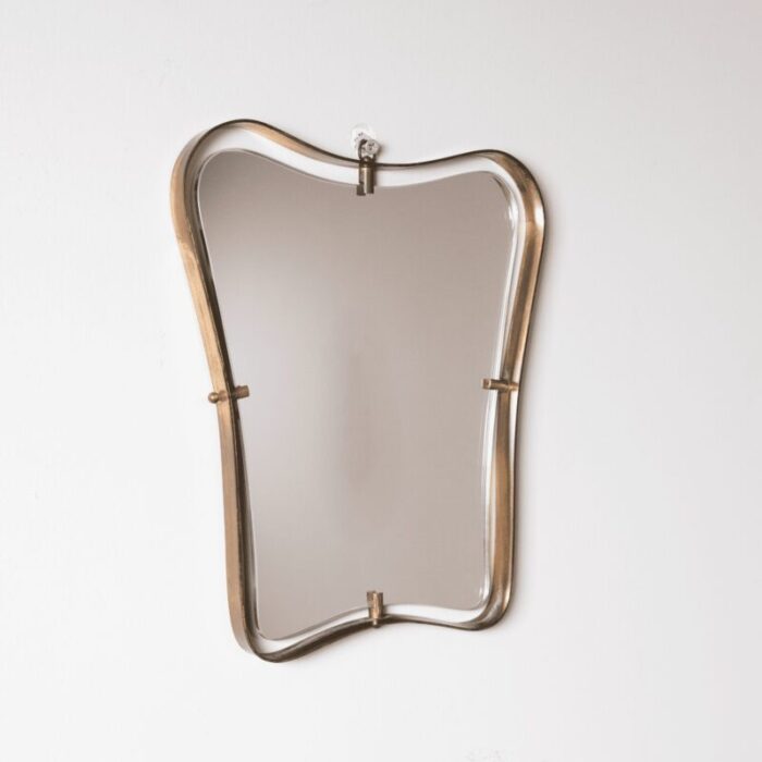 shaped mirror with brass frame from fontana arte 0605