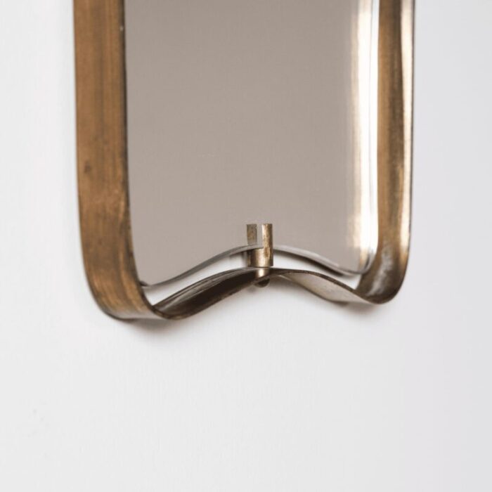 shaped mirror with brass frame from fontana arte 3834