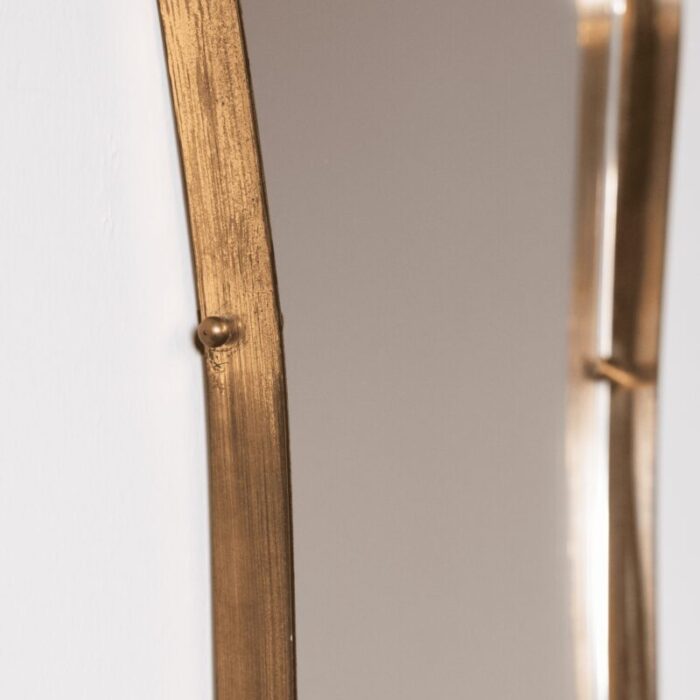 shaped mirror with brass frame from fontana arte 7260