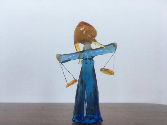 signs of the zodiac libra handmade glass sculpture 1960s 2