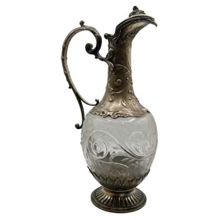 silver and crystal ewer or wine carafe from tallois et mayence paris 1