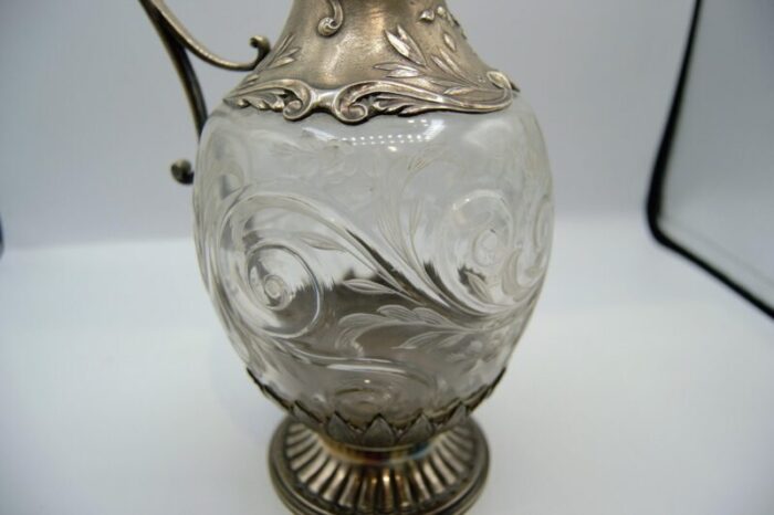 silver and crystal ewer or wine carafe from tallois et mayence paris 4