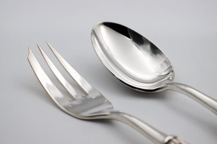 silver bronze serving spoon and fork by richard lauret set of 2 5