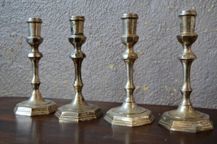 silver metal candlesticks set of 4 4