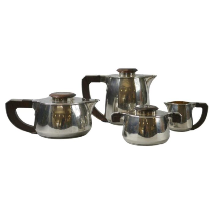 silver tea coffee set by jean e puiforcat set of 4 1