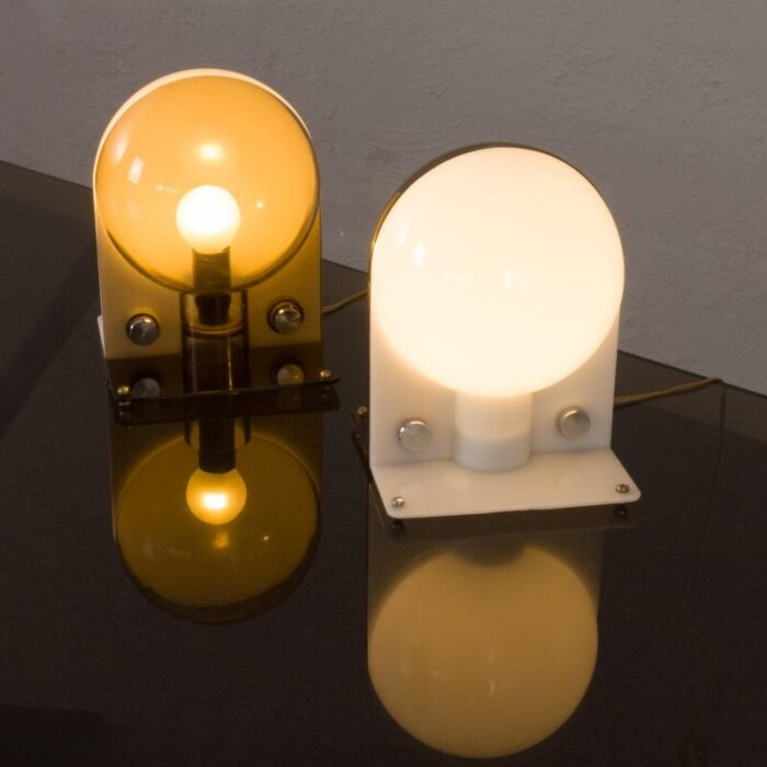 sirio table lamps by sergio brazzoli and ermanno lampa for guzzini italy 1970s set of 2 3285