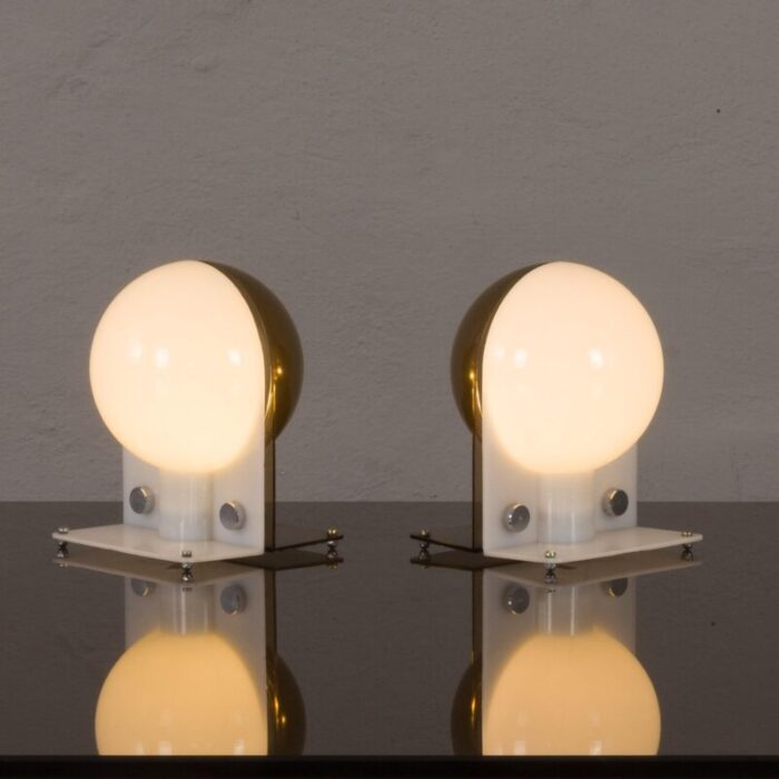 sirio table lamps by sergio brazzoli and ermanno lampa for guzzini italy 1970s set of 2 9841