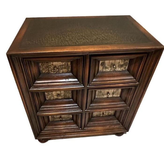 small cabinet with ornate print drawers 5346