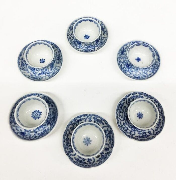 small chinese porcelain tea cups with saucers kangxi set of 6 3