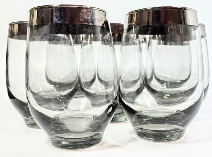 smoked grey dorothy thorpe style stemless goblets set of eight 0216