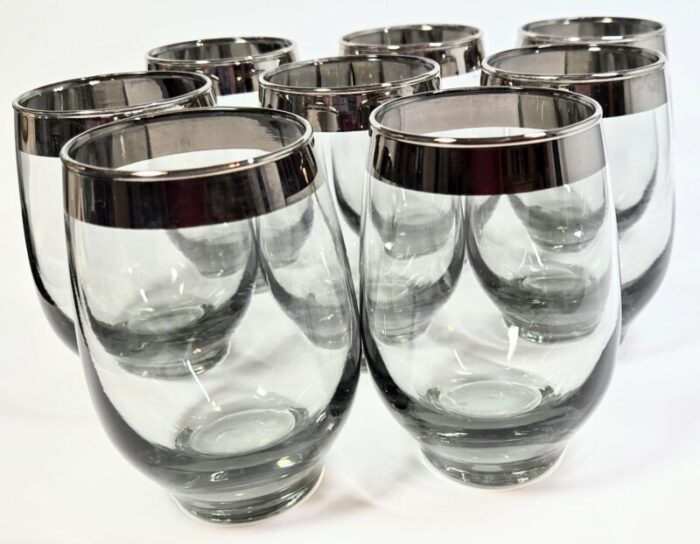 smoked grey dorothy thorpe style stemless goblets set of eight 6101