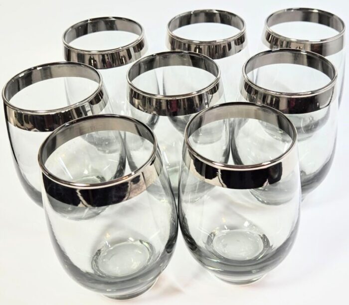 smoked grey dorothy thorpe style stemless goblets set of eight 6440