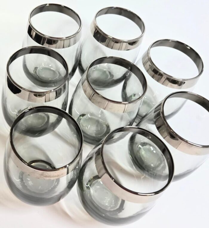 smoked grey dorothy thorpe style stemless goblets set of eight 6597