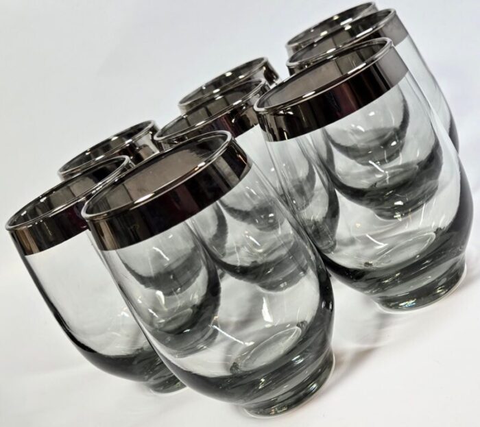 smoked grey dorothy thorpe style stemless goblets set of eight 6605